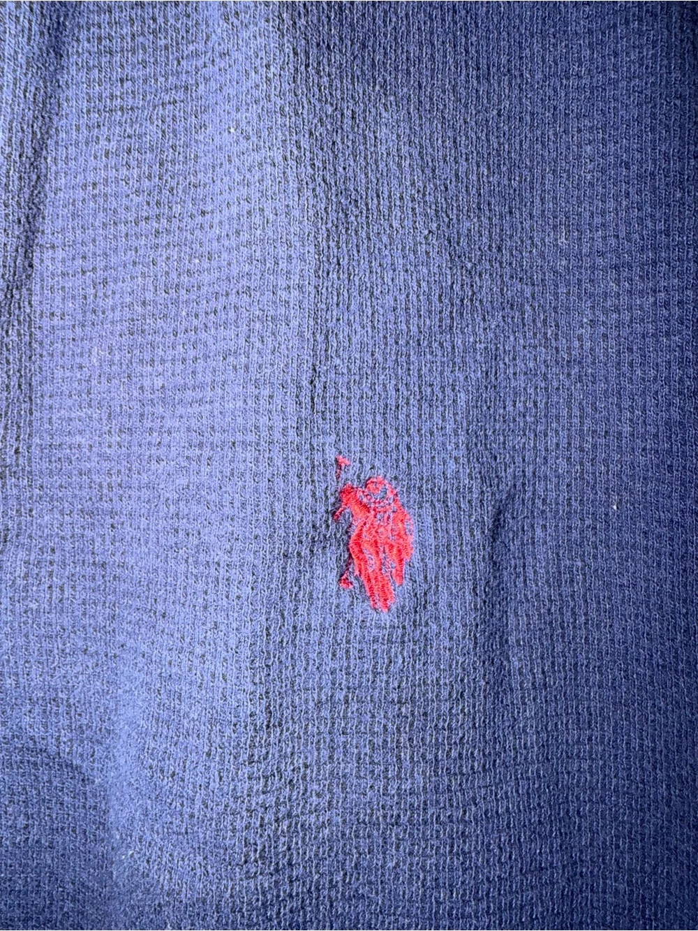 Polo by Ralph Lauren Navy Long-Sleeve Henley with Red Logo